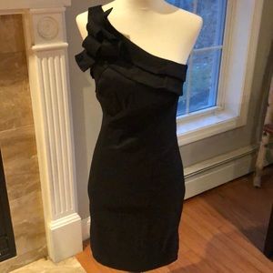 David’s Bridal One Shoulder Black Dress - 6